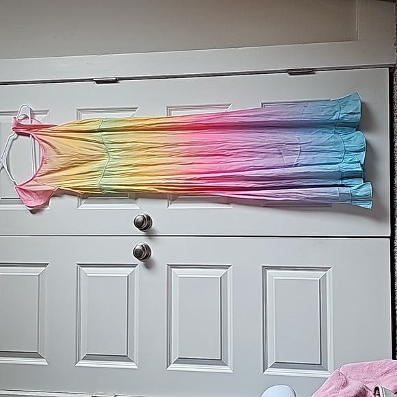 Betsy Johnson Rainbow Sunrise Maxi Ankle Dress  in Ladies Size S NWT - Picture 9 of 11